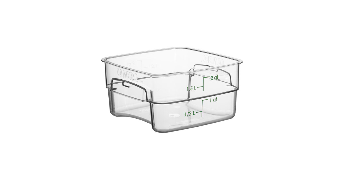 Cambro 12SFSCW Contenitore Alimentare Quadrato In Policarbonato Trasparente 12 Qt - 30x30x20 Cm