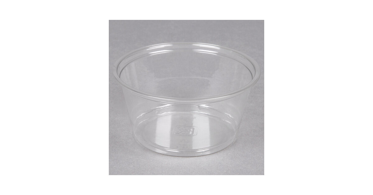 Fabri-Kal Alur 5 oz. Recycled Clear PET Plastic Round Deli Container -  1000/Case