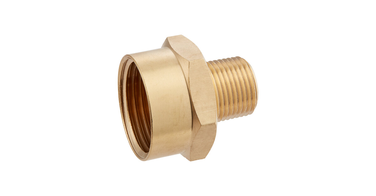 Regency Brass Thread Adapter with 3/8 Male NPT and 3/4 Female GHT  Connections for Hose Reels