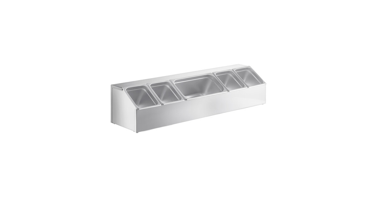 ServSense Large Stainless Steel Hotel Pan Organizer Set with (4) 1