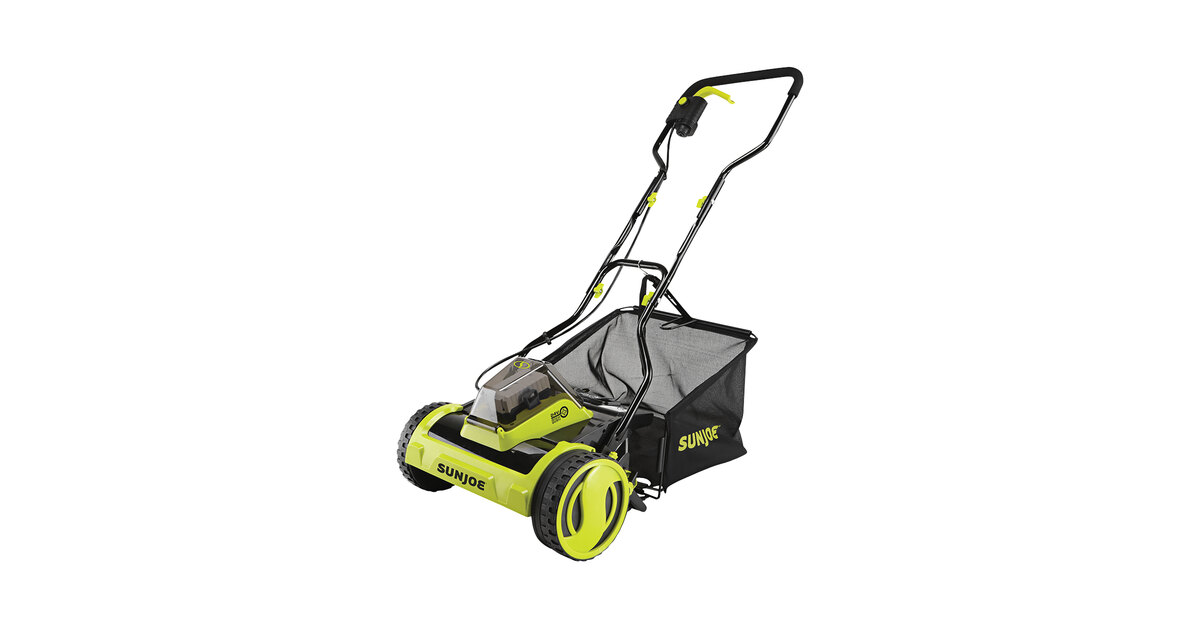 Sun Joe 24V-CRLM15 15 iON+ Cordless Push Reel Mower Kit with 4.0 Ah Battery  and Charger - 24V