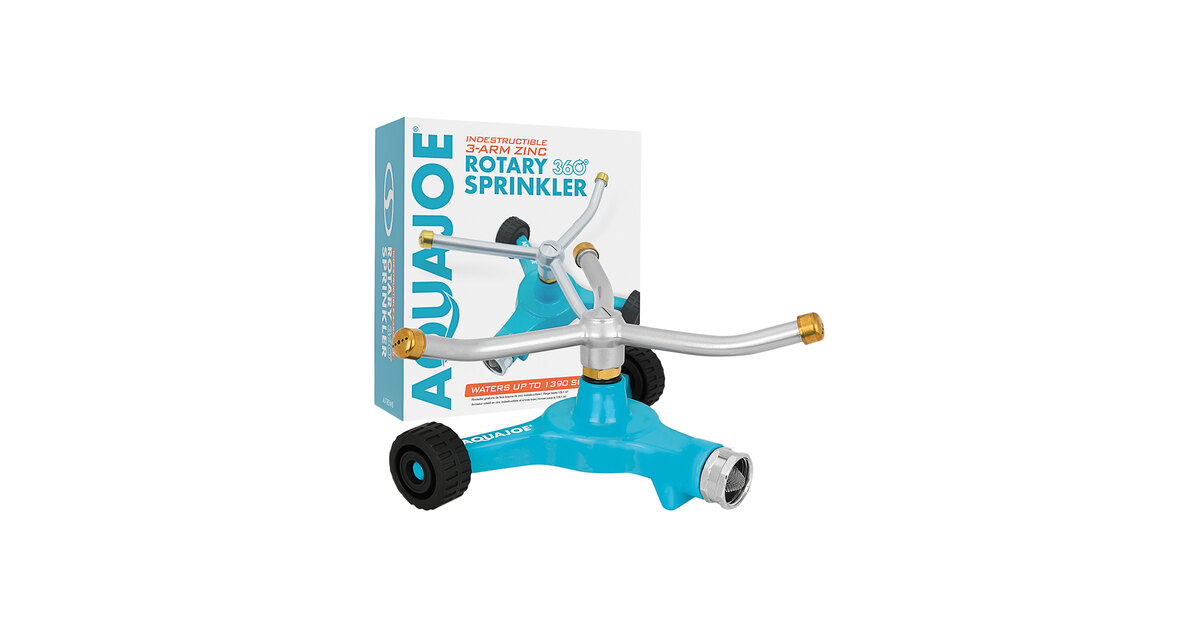 Aqua Joe AJ-TRSWB Indestructible 3-Arm Zinc 360 Degree Sprinkler