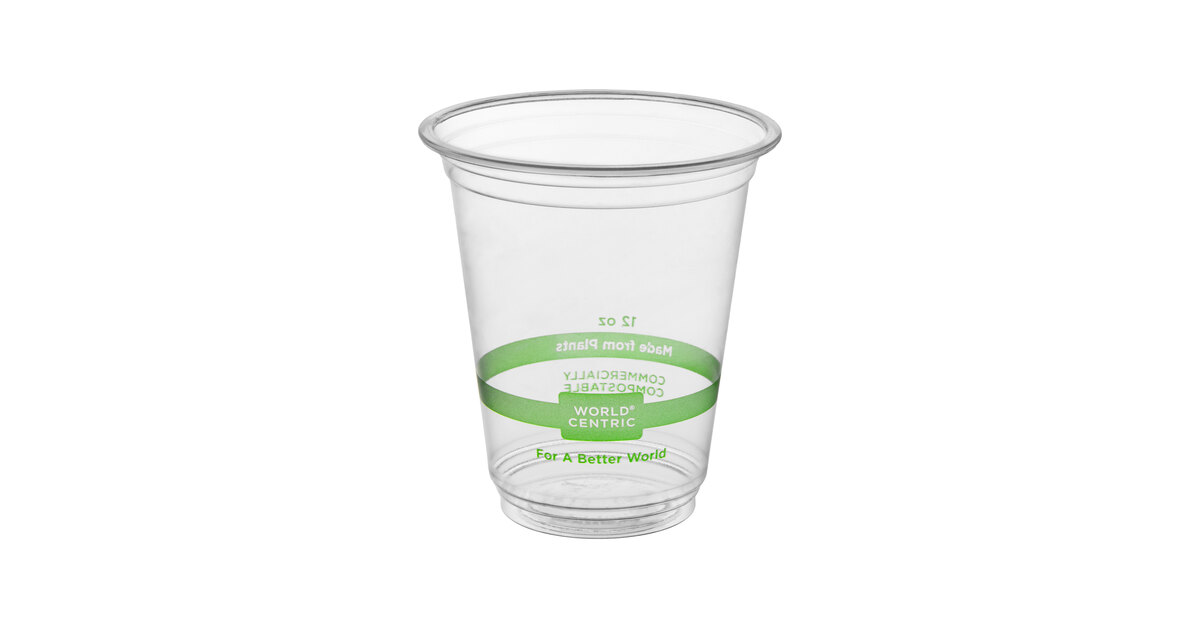 World Centric 12 oz. PLA Plastic Compostable Cold Cup - 1,000/Case
