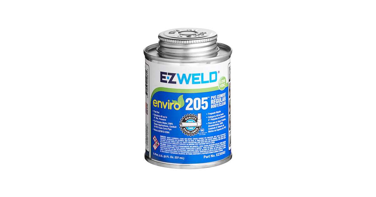 E-Z Weld EZ20502N 8 fl. oz. Clear Regular Body PVC Cement 