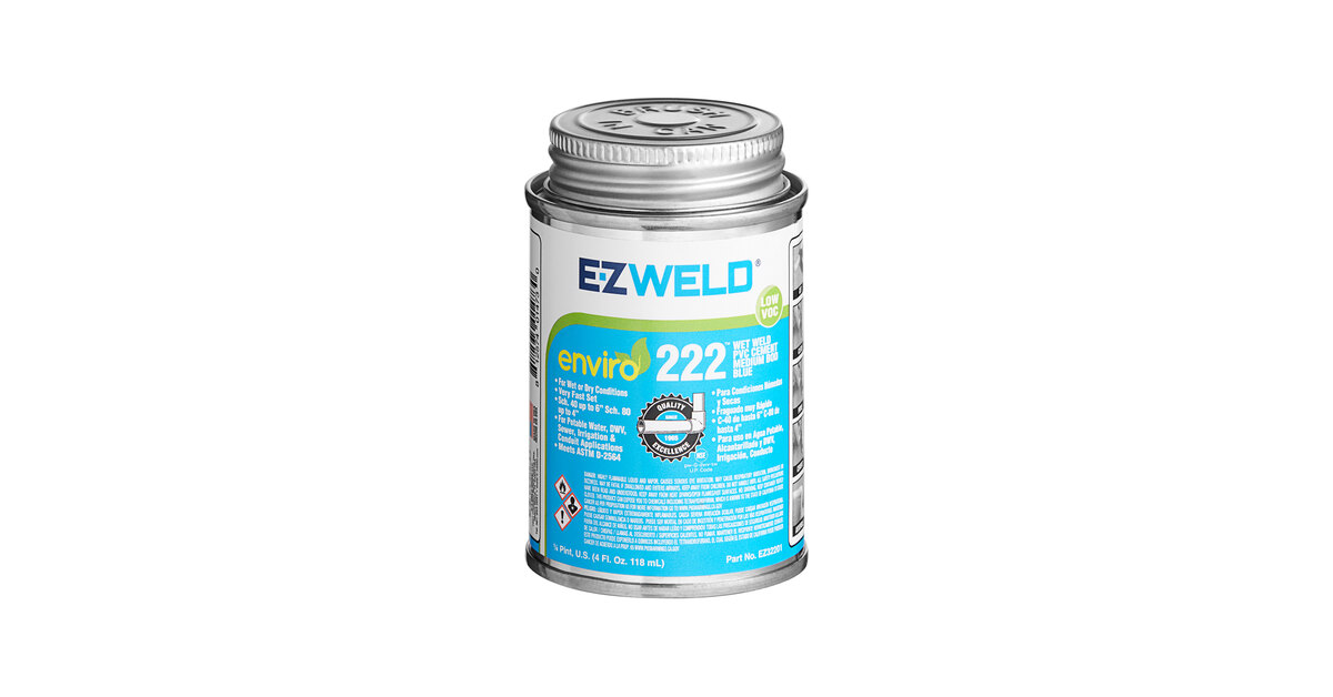 E-Z Weld EZ22201N 4 fl. oz. Dark Blue Medium Body Wet Weld PVC Cement