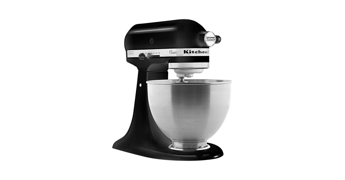 KitchenAid K45SSOB 4.5 Qt. Black Onyx Tilt Head Countertop Mixer