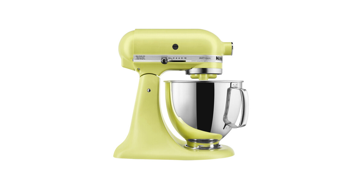 KitchenAid 5-Quart Tilt Head Stand Mixer With Flex Edge Beater Glass Bowl  Kyoto Glow Green Yellow 