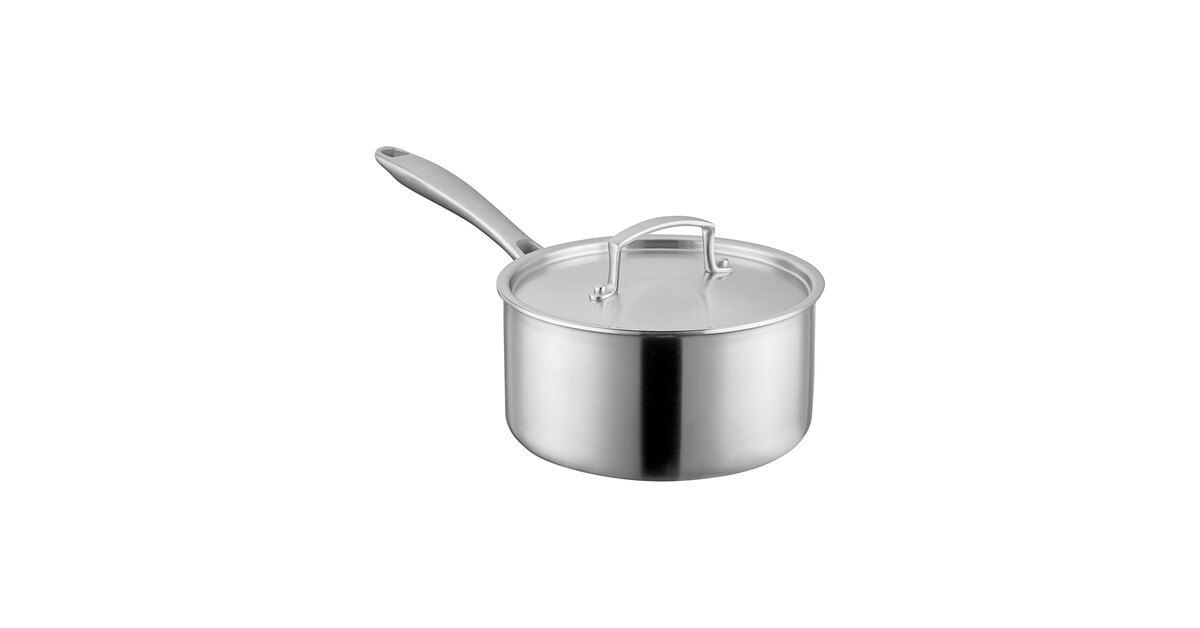 Vigor SS3 Series 3.5 Qt. Tri-Ply Stainless Steel Sauce Pan with Cover
