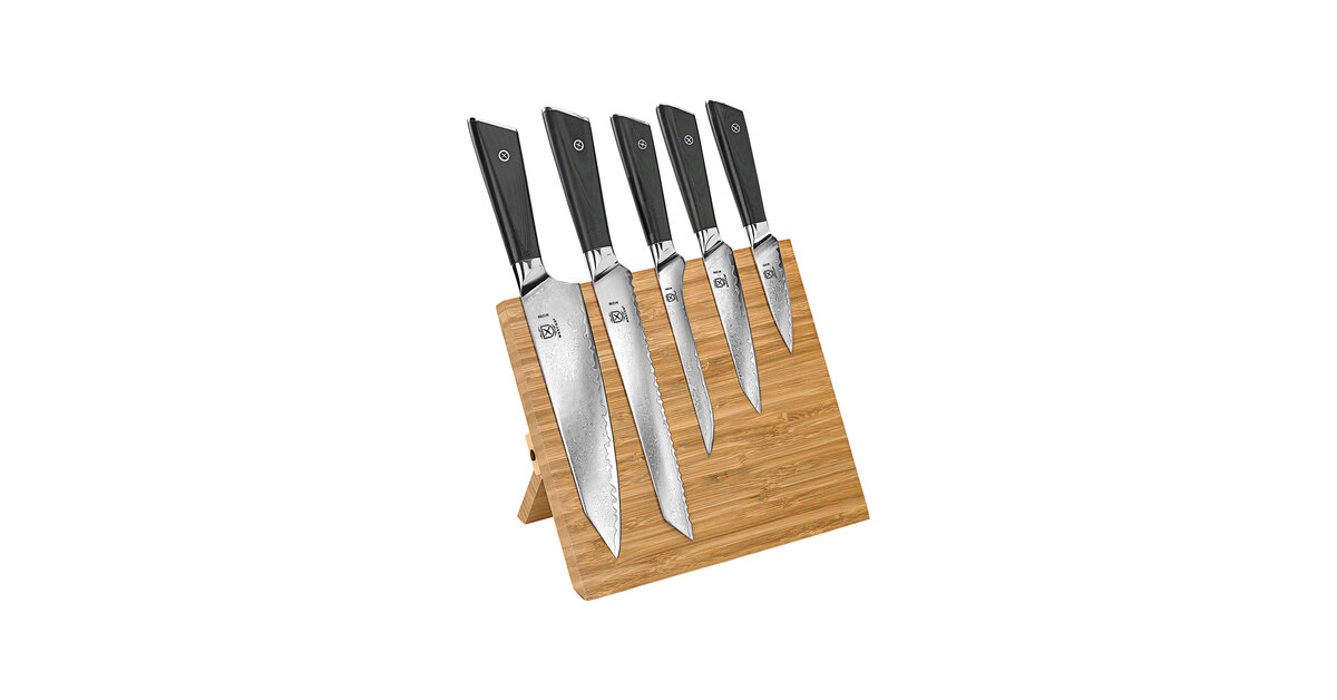 Mercer Culinary 6-Piece Damascus-Style Knife Set with Magnetic