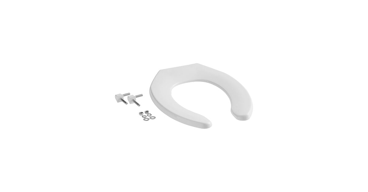 Bemis 2-Pack Commercial Open Front Plastic Toilet Seat – Elongated, White, Heavy Duty