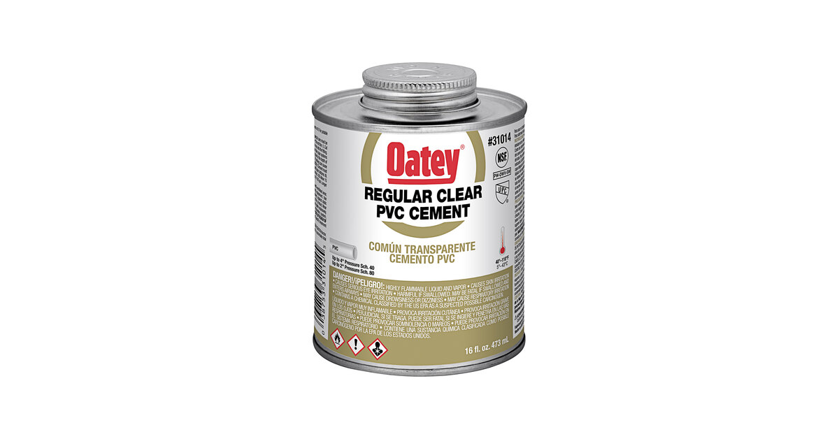 Oatey Regular Clear PVC Cement, 16 oz