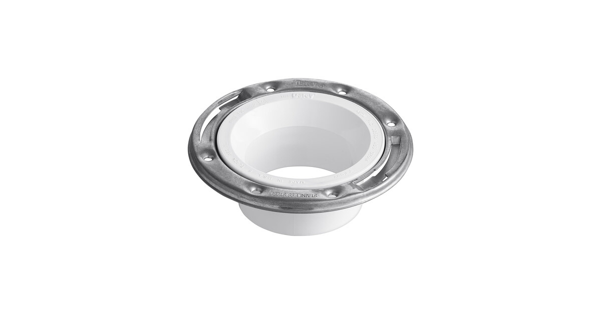 Oatey 3 In. X 4 In. PVC Closet Flange With Stainless Steel Ring Without Test Cap