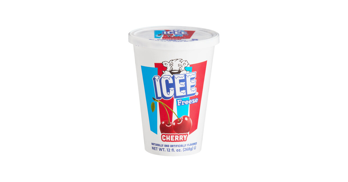 ICEE Cherry Freeze Cup 12 oz. - 12/Case