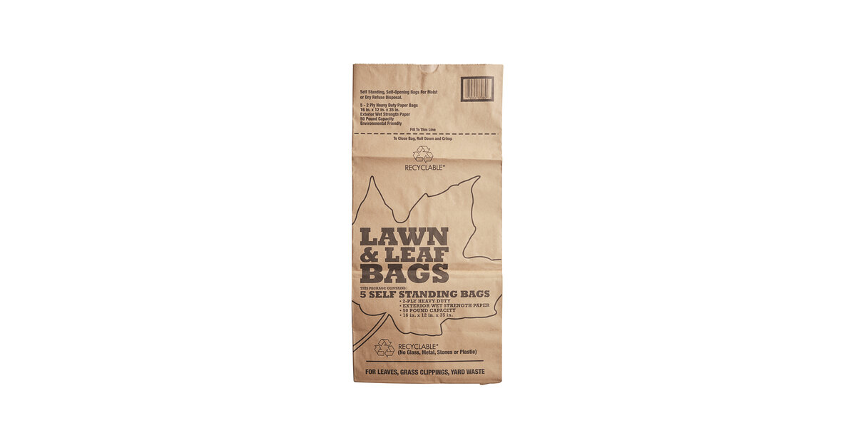 Duro 30 Gallon Self-Standing 2-Ply Printed Natural Kraft Paper