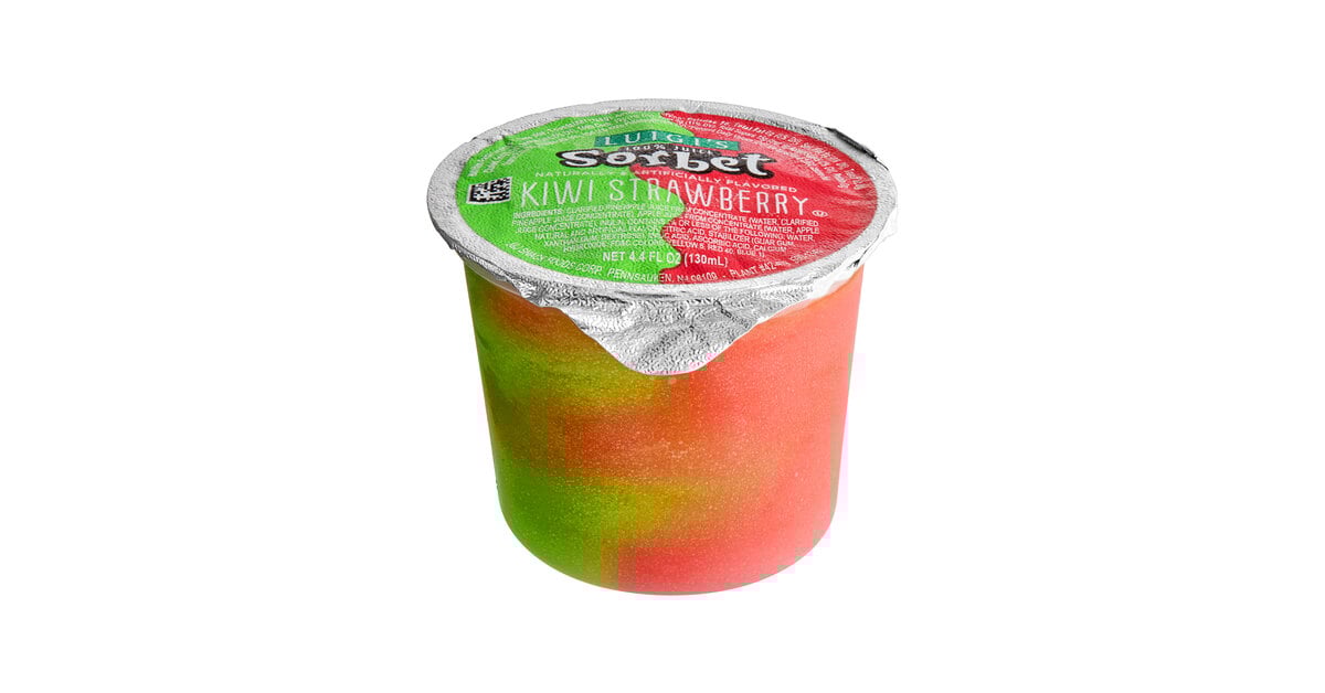 Luigi's Strawberry Kiwi Sorbet Cup 4 fl. oz. - 96/Case