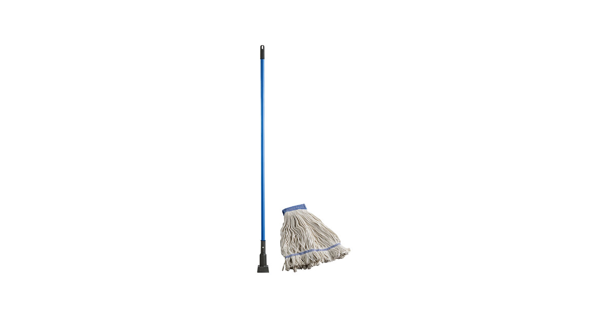 Lavex Wet Mop Kit with (12) 32 oz. Looped End Wet Mop Heads and