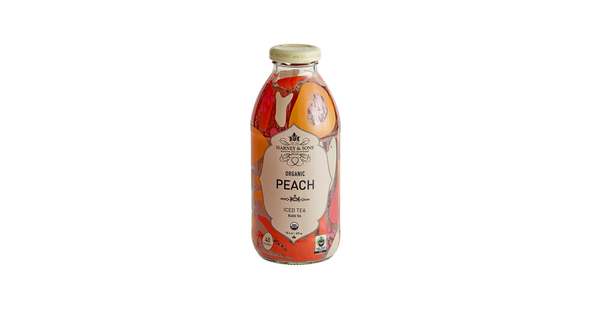 Harney & Sons Organic Peach Iced Tea 16 fl. oz. - 12/Case