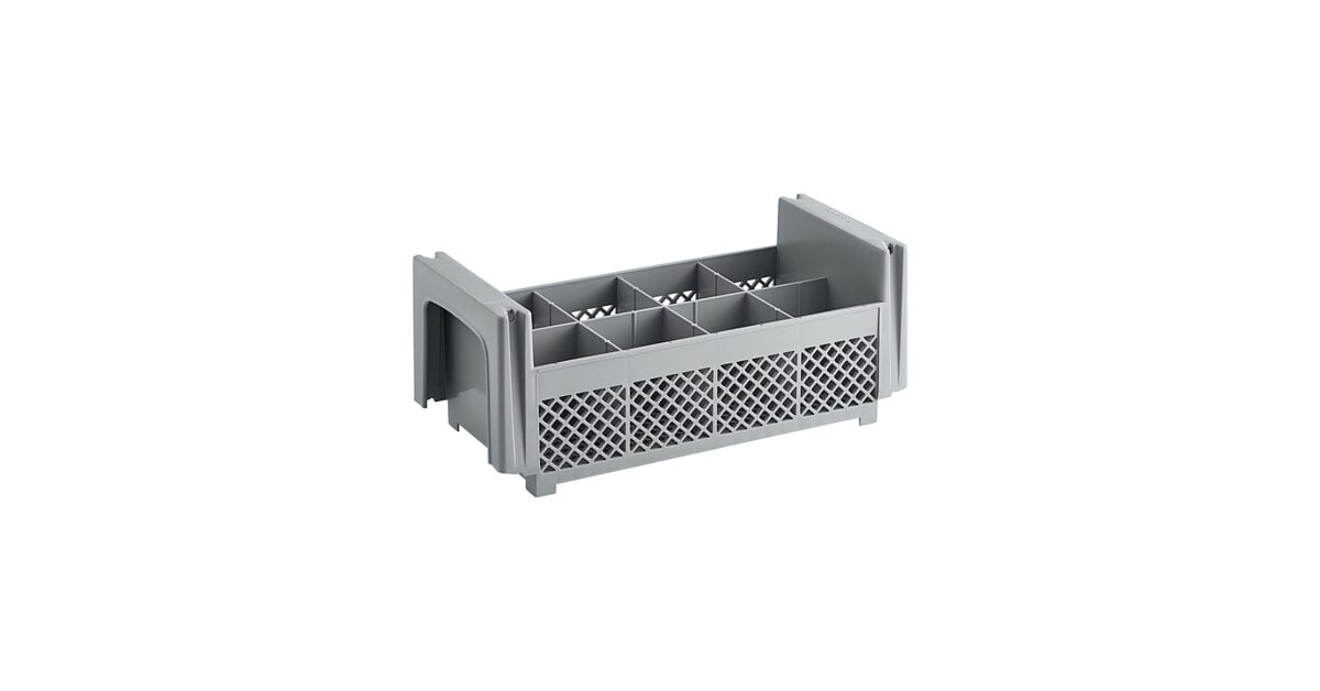 Cambro 8FBNH434151 Soft Gray 8 Compartment Half Size Camrack
