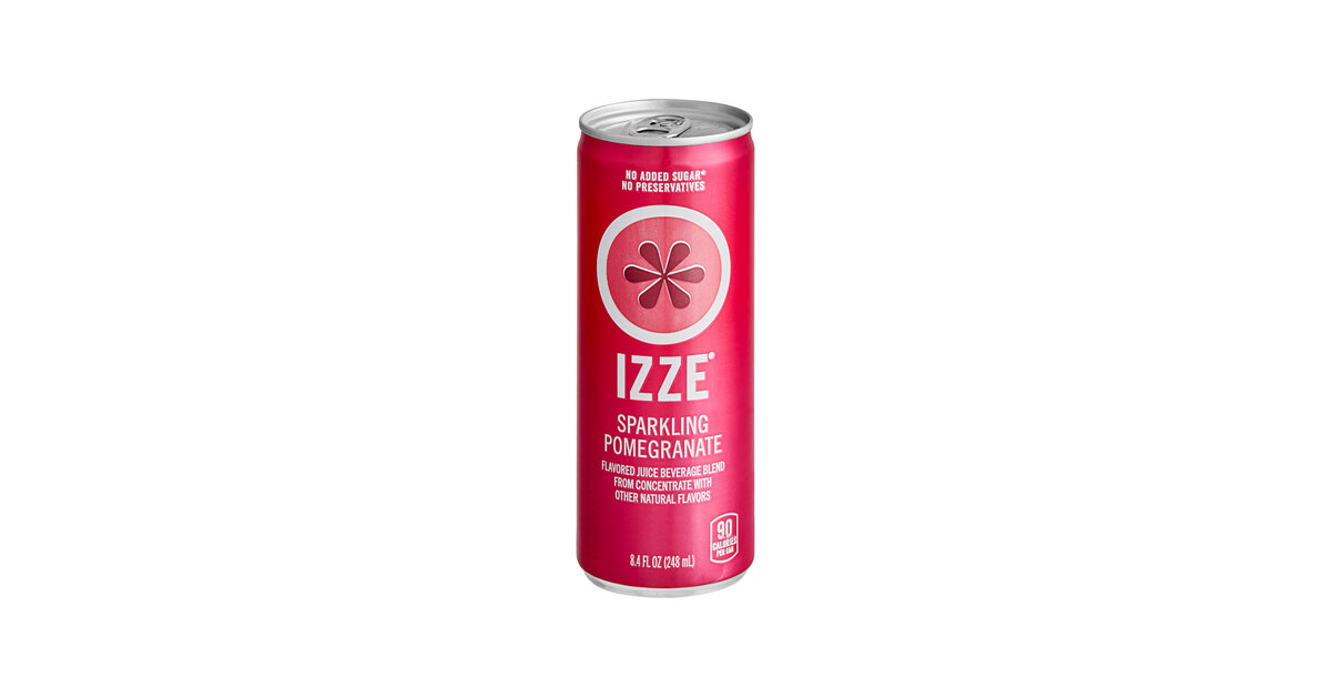Izze Pomegranate Sparkling Juice Drink 8.4 fl. oz. Can - 24/Case