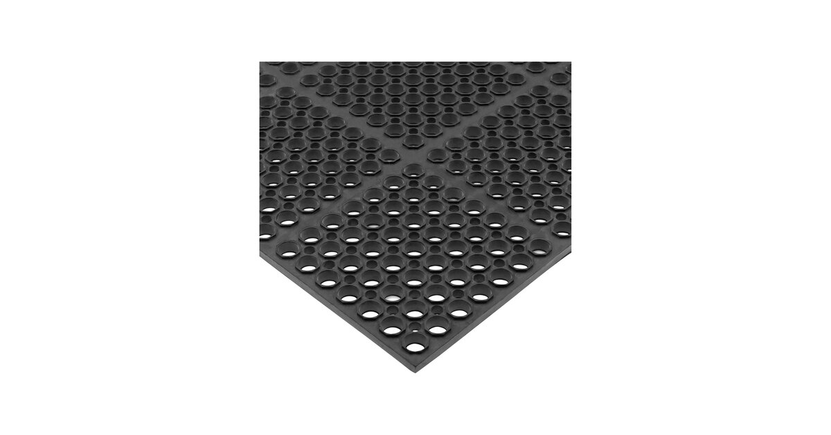 San Jamar KM2100 Tuf-Mat 3' x 5' Black Grease-Resistant Floor Mat