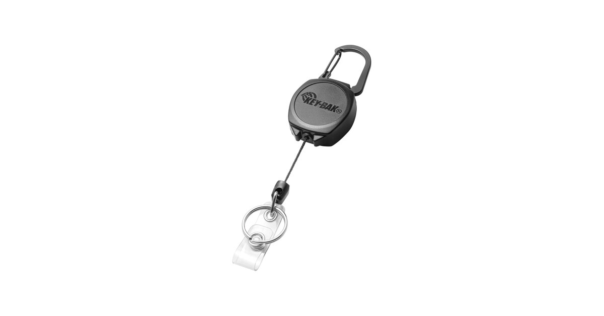 KEY-BAK Sidekick Black Keychain / ID Badge Holder with Carabiner
