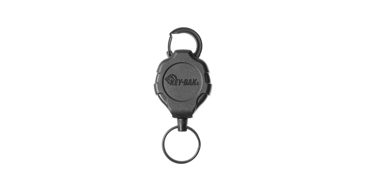 KEY-BAK Ratch-It Heavy-Duty Keychain with Carabiner, Split Ring, and 48  Dupont Kevlar® Retractable Cord 0KR2-3A12