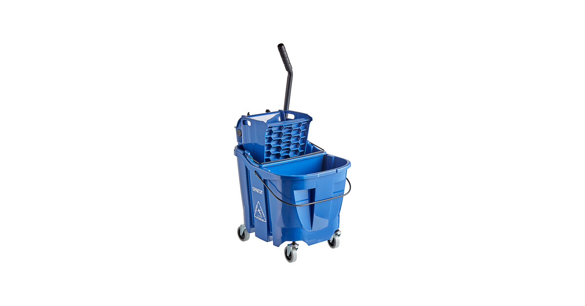 Carlisle OmniFit™ 9690414 35 Qt. Blue Mop Bucket with Side Press