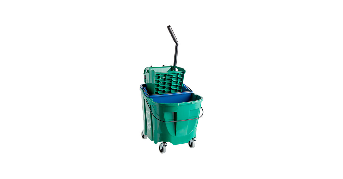 Carlisle OmniFit™ 9690409 35 Qt. Green Mop Bucket with Side Press