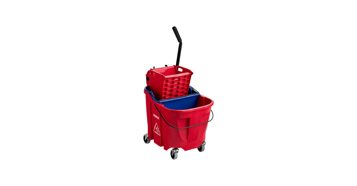 Carlisle OmniFit™ 9690405 35 Qt. Red Mop Bucket with Side Press