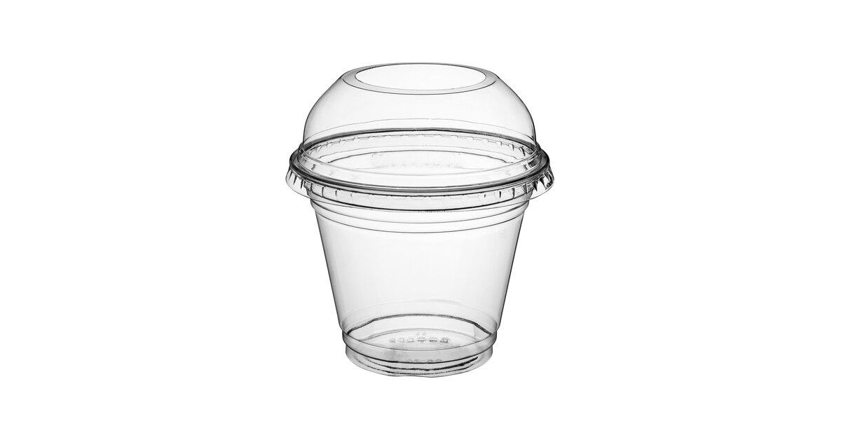 Choice 16 oz. Clear PET Plastic Cold Cup with Dome Lid with No Hole -  50/Pack