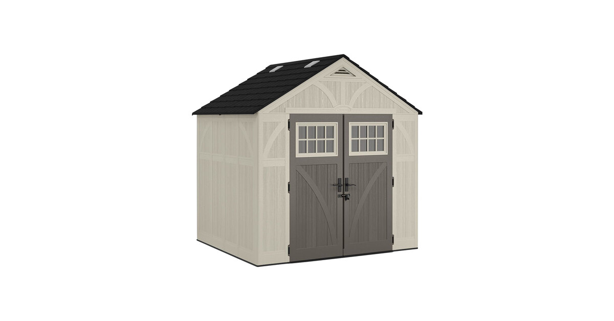 Suncast Tremont 378 cu. ft. Vanilla Double-Door Storage Shed BMS8700