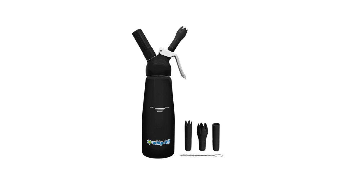 Whip-It Armor 0.5 Liter Black Rubber-Coated Aluminum Whipper DC