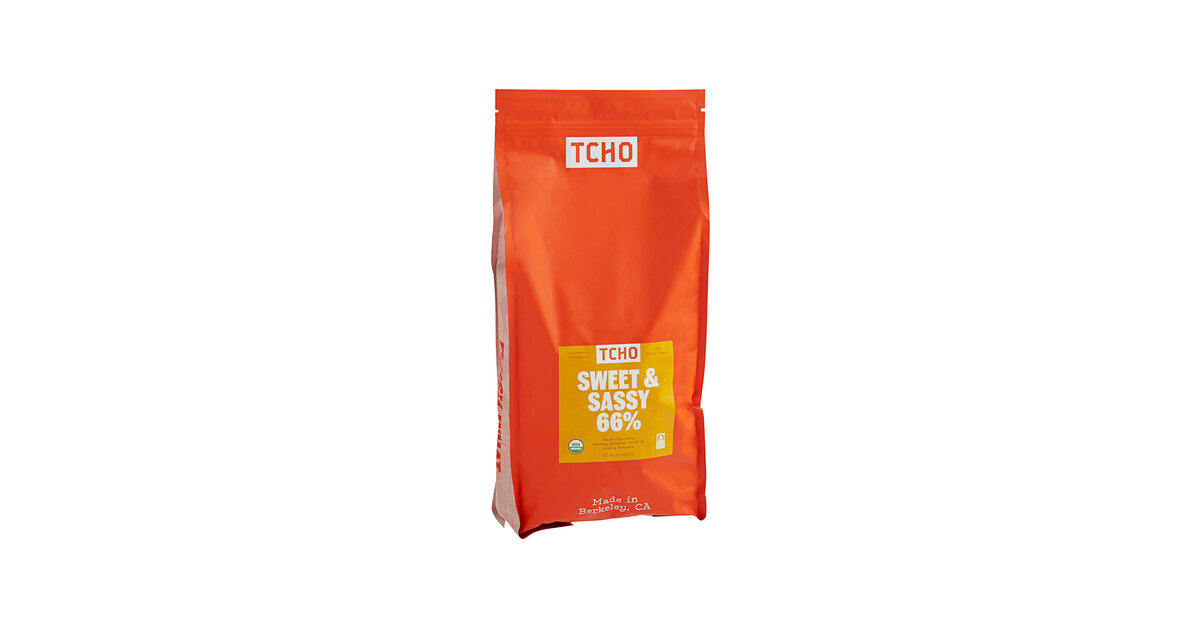 TCHO Sweet & Sassy 66% Dark Chocolate Hexagons 6.6 lb. - 3/Case