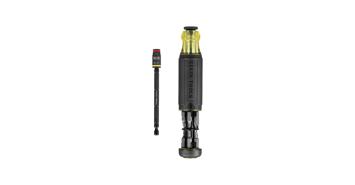 Klein Tools 32304 14 in 1 HVAC Adjustable Length Impact Screwdriver with  Flip Socket