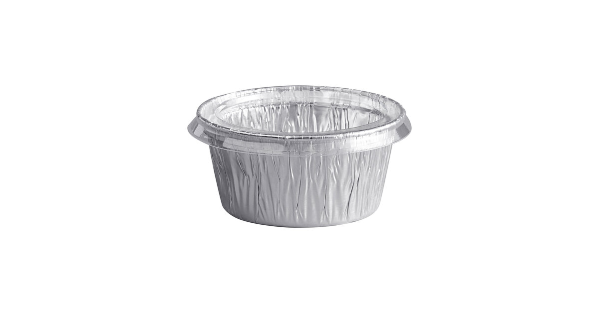 Baker's Lane Round Foil Ramekin Cup with Plastic Lid 125/Pack