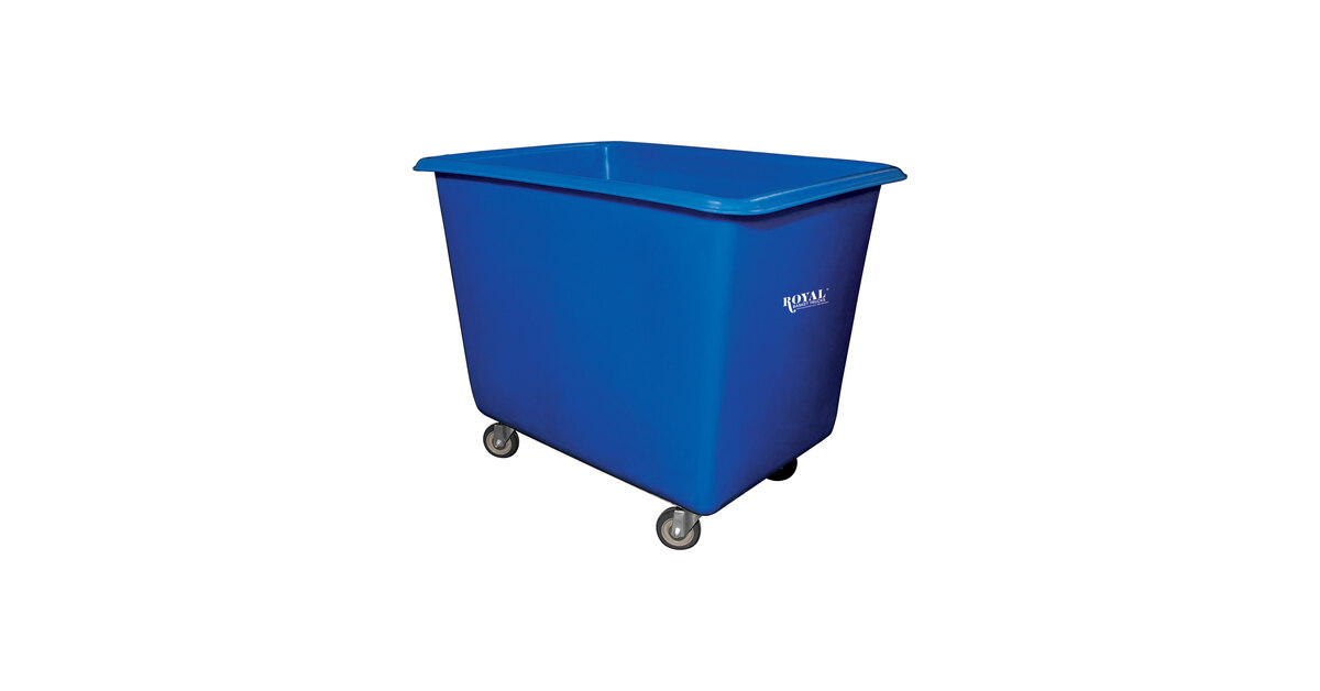 Royal Basket Trucks 7 Cu. Ft. Blue Poly Truck with Steel Base and