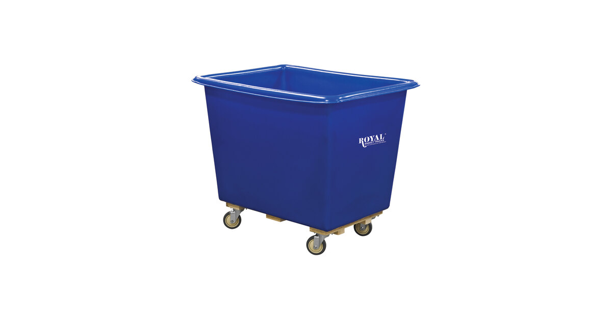 Royal Basket Trucks 25 Cu. Ft. Blue Poly Truck with Wood Base and