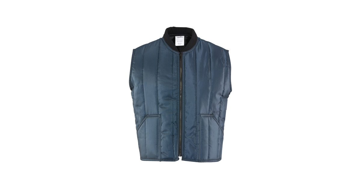 RefrigiWear Econo-Tuff Navy Insulated Quilted Vest 0912RNAVSML - Small