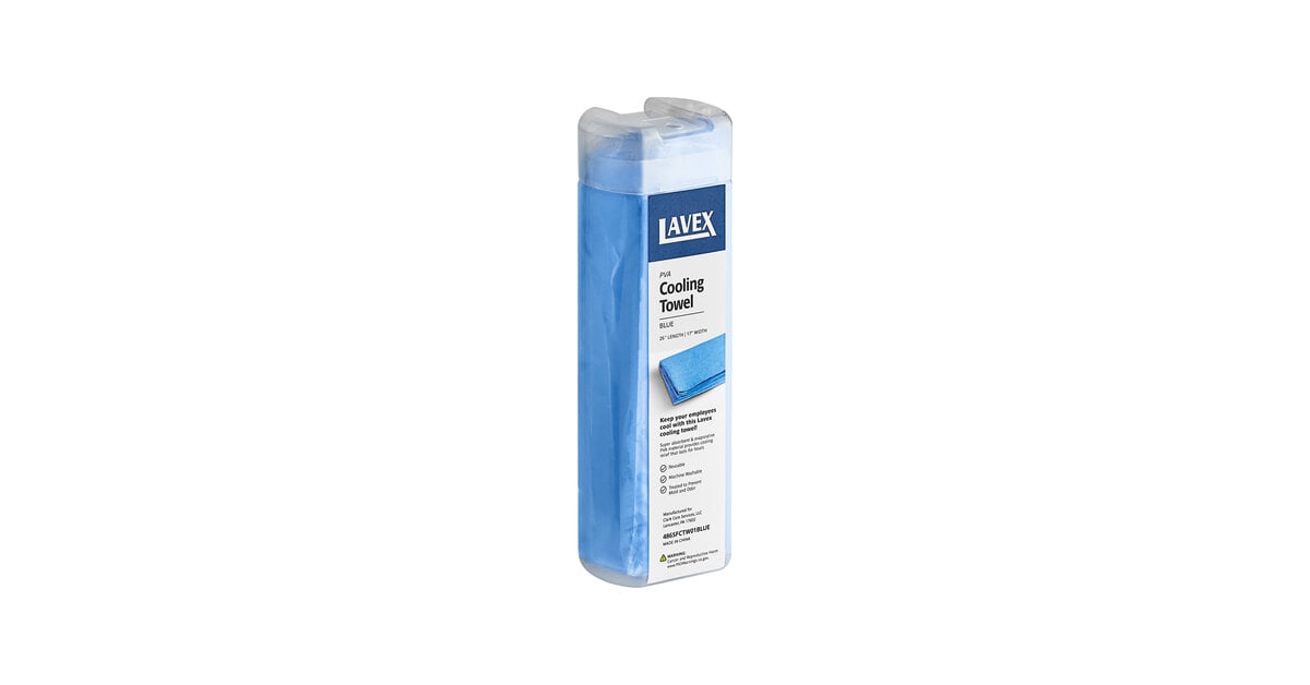 Lavex Super-Absorbent Antimicrobial PVA Blue Cooling Towel