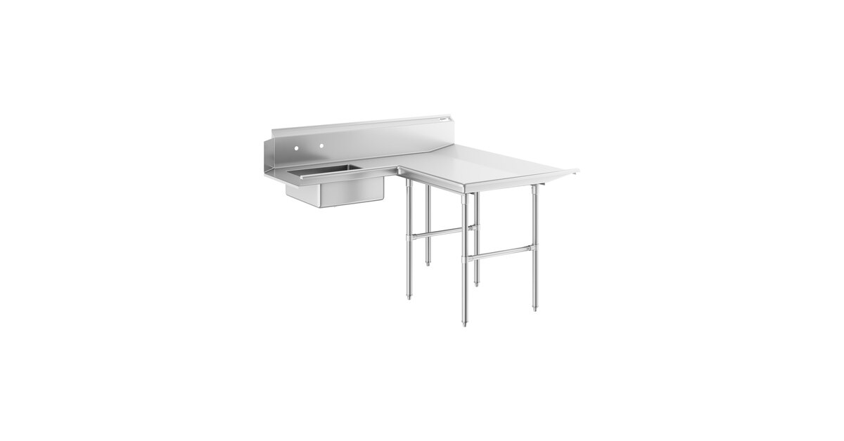 Regency 5' 16-Gauge Stainless Steel Soiled L-Shape Dishtable