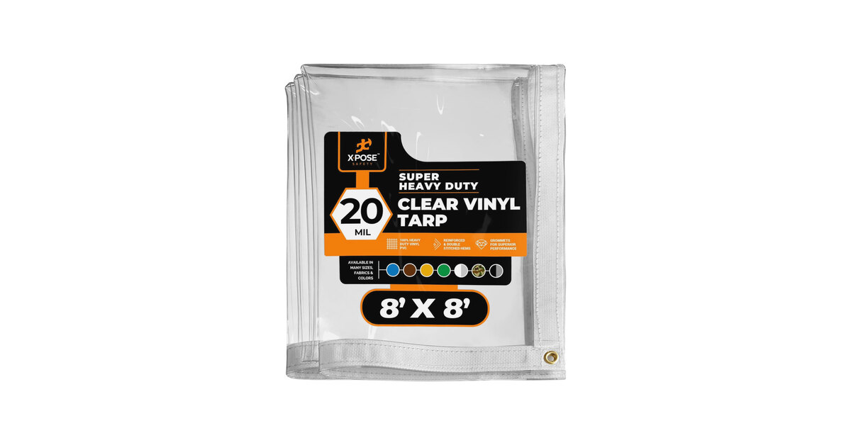 8' X 8' White Heavy Duty Waterproof 12 Mil Tarp With Grommets (Finished Size Approx. 7'6\" X 7'6\") Canopy Tent Craft Fair Flea Market Swap Meet Booth