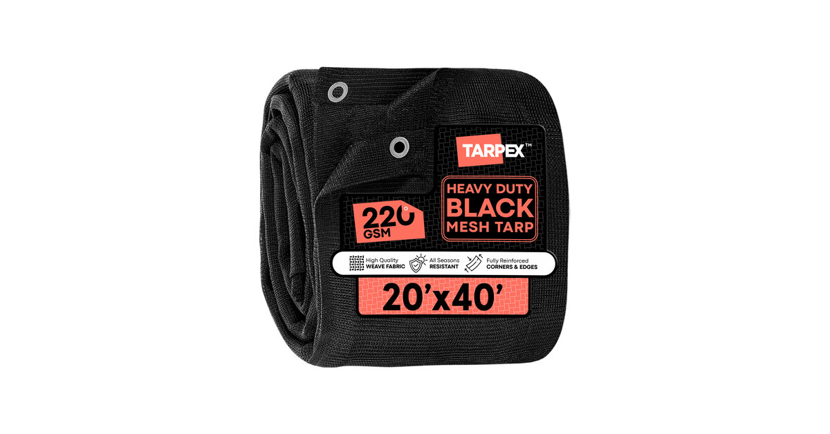 TARP to TARP ランタン ブラック Tarpex 20' x 40' Black Heavy-Duty Weatherproof 6.5 oz