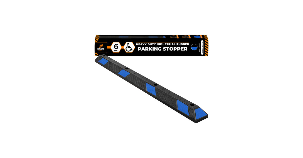 SNS SAFETY Rubberen Wielstoppers - Parkeerbegrenzer Garage 60x12x10cm Zwart/Geel (Set Van 2)