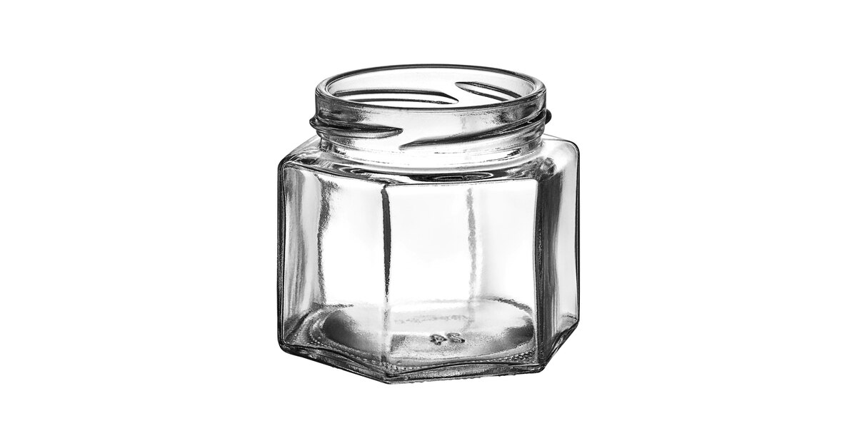 ◆jar◆ 4 oz Hexagon Squad Glass Jar with Lid (120 ml) | Jars