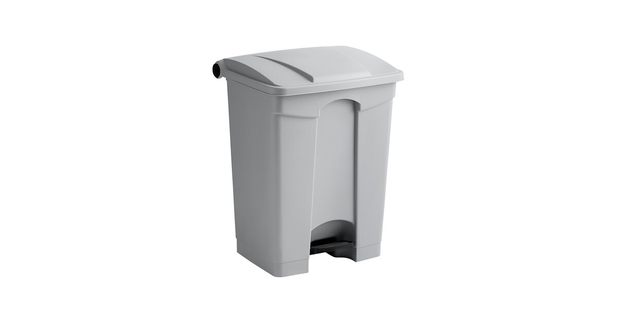 Lavex 72 Qt. / 18 Gallon Gray Rectangular Step-On Trash Can