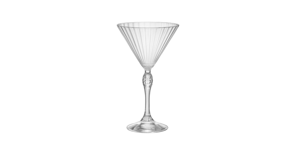 Lot De 6 Verres à Pied Martini Bormioli Rocco America - 15,5 Cl - Design Vintage Années 20 - Fabriqué En Italie