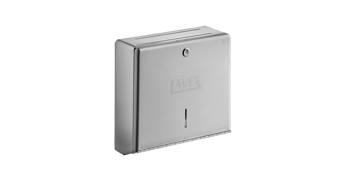 Lavex Stainless Steel C-Fold / Multifold Surface-Mounted Mini