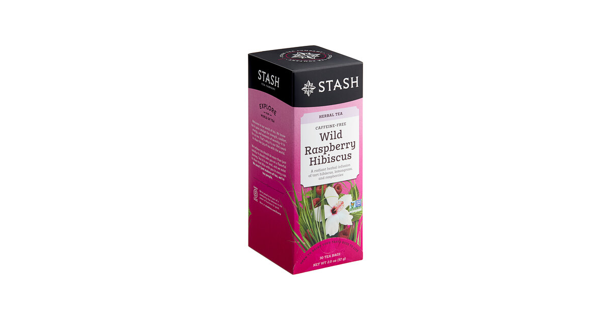 thumbnail image 2 of Stash Premium Wild Raspberry Hibiscus Caffeine Free Tea Bags, 20-Count Box 2 of 14