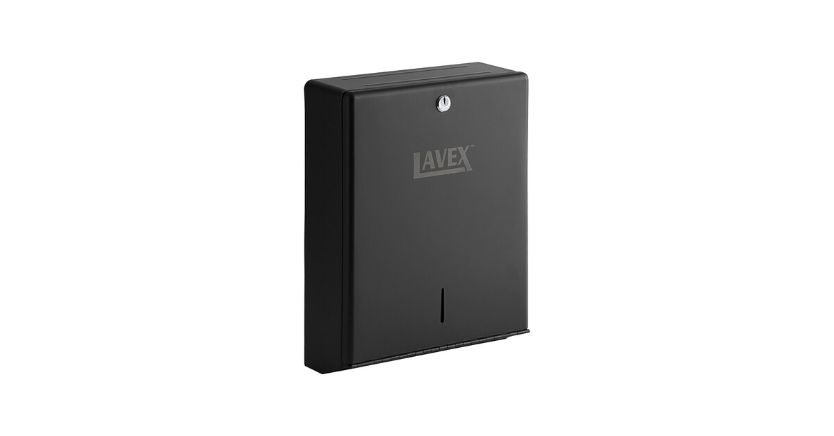 Lavex Matte Black Stainless Steel High-Capacity C-Fold / Multifold
