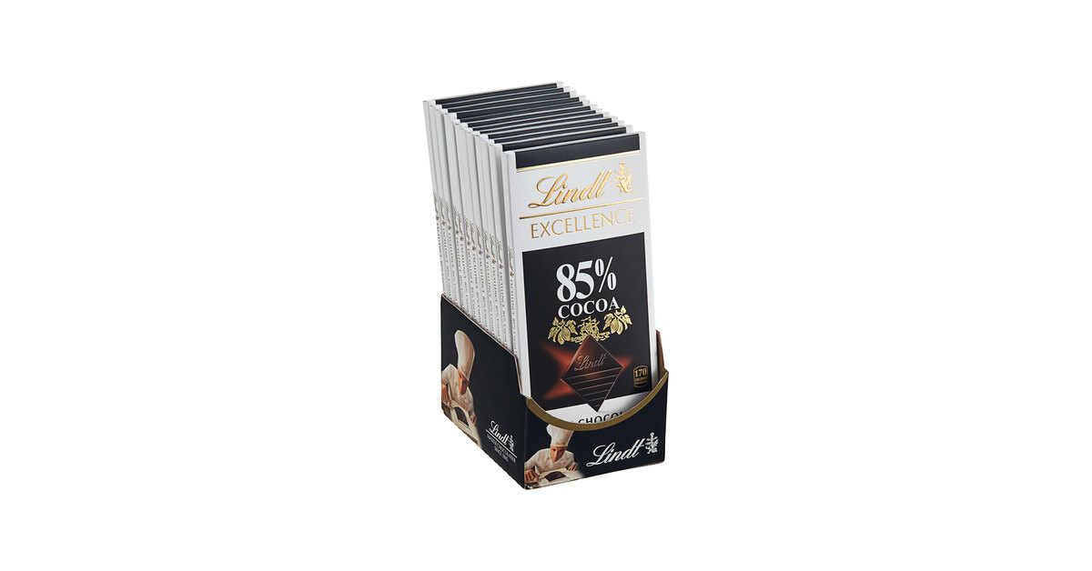 Lindt Excellence 85% Cocoa Dark Chocolate Bar 3.5 oz. - 12/Pack